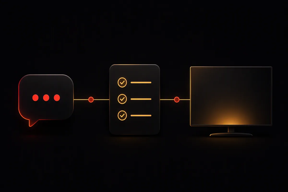 Three steps: send a message, receive your options, watch on your TV
